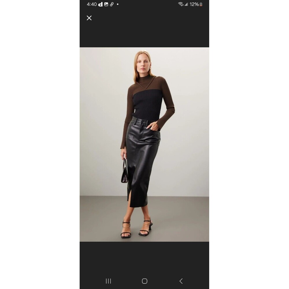 Marina Moscone Women’s Large Mock Neck Sweater. ($260). B34